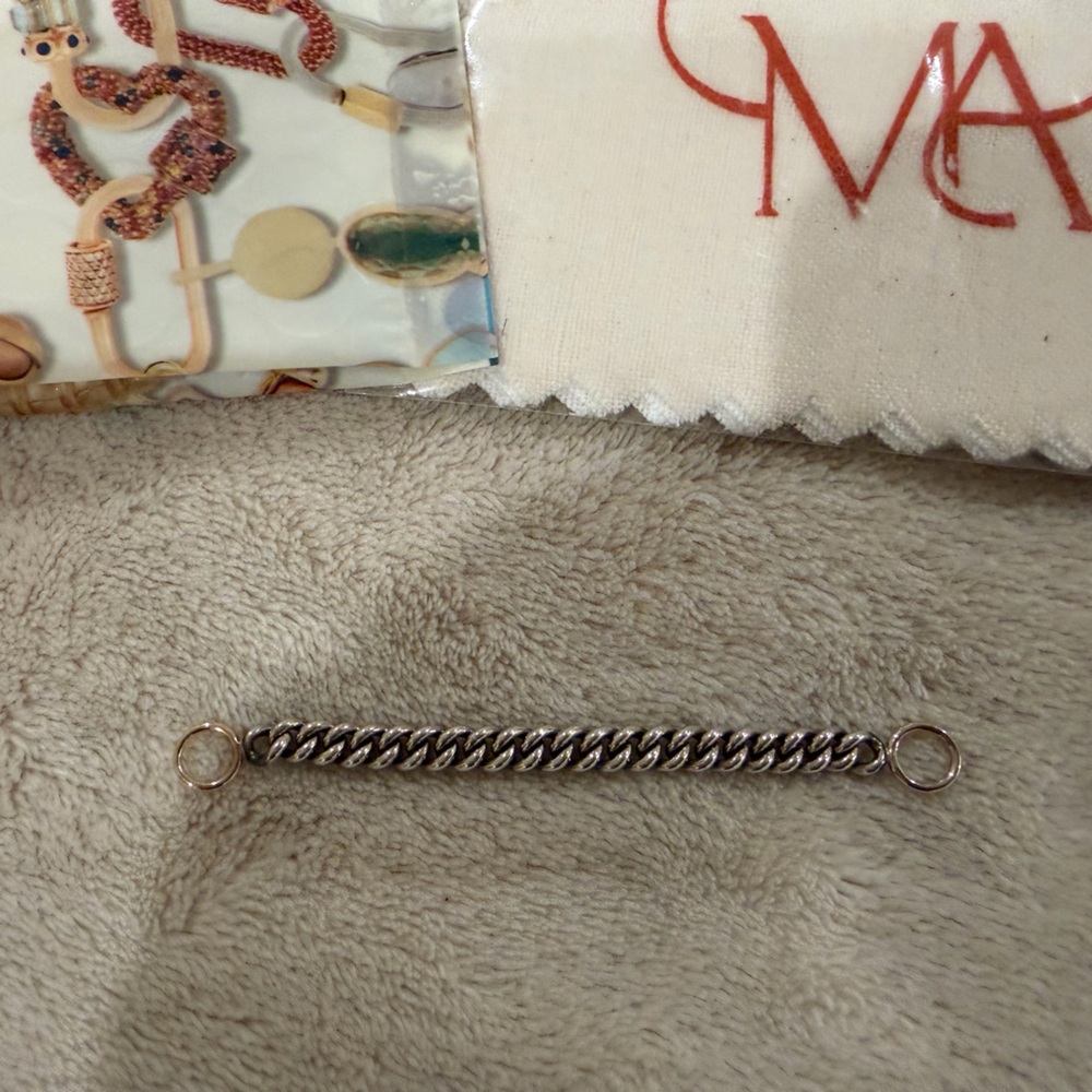 Marla Aaron “burnt end” silver and gold loops